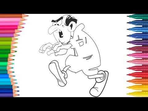 السنافر صفحة التلوين كيفية رسم ولون الأيادي الصغيرة