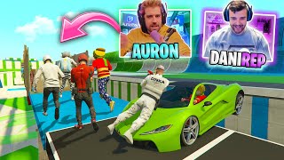 CORRE O TE ATROPELLO! CON AURONPLAY Y AMIGOS!! CASI ME HUMILLAN!! - GTA V ONLINE