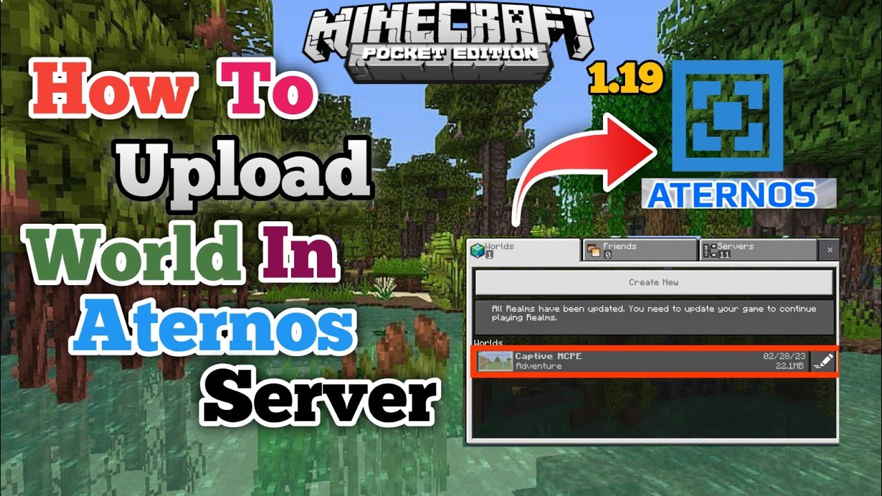 I Upload My Mcpe 1.19 World In Aternos Server || Starting New Journey In Aternos ||