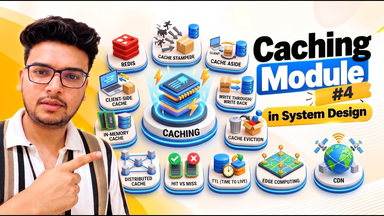 System Design Module 4: Caching Explained in Hindi | Redis, LRU, Cache ...