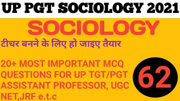 TGT/PGT Sociology Practice set 62/tgt/pgt sociology previous years question papers/ up pgt sociology