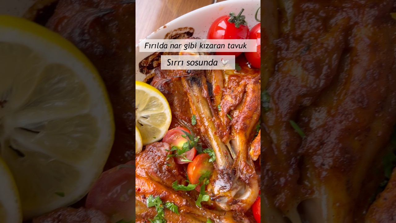 Fırında nar gibi kızaran tavuk 🐓😋sırrı sosunda  #cooking#easyrecipe #yemek