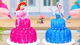 تزیین کیک ژله ای زیبای پرنسس دیزنی 💗 ایده های الهام بخش کیک ژله ای مینیاتوری رضایت بخش✨