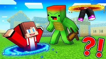 JJ Portal Gun Speedrunner vs Mikey Hunter in Minecraft (Maizen)