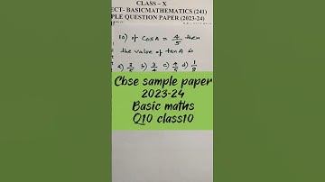solution Q10 cbse sample paper 2023-24 basic maths class 10|| class 10 sample paper 2024 basic maths