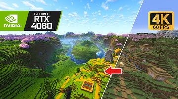 [4K 60fps] Insane render distance | Shader Comparison | Rethinking Voxels SEED:-6260761228952867864