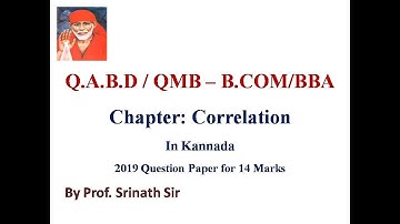 Correlation in Kannada for B.COM/BBA - QABD/QMB - 2019 Question Paper for 14 Marks