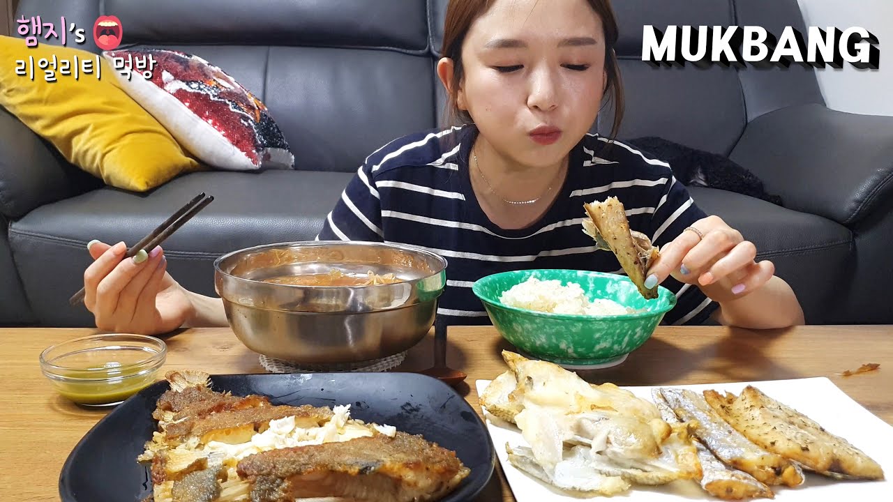 리얼먹방:) 모듬생선구이 (가자미,갈치,삼치,메로) ★ 김치콩나물국ㅣAssorted Grilled FishㅣREAL SOUNDㅣASMR MUKBANGㅣEATING SHOWㅣ