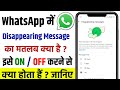 Whatsapp Disappearing Messages Kya Hota Hai | How To Use Whatsapp Disappearing Messages