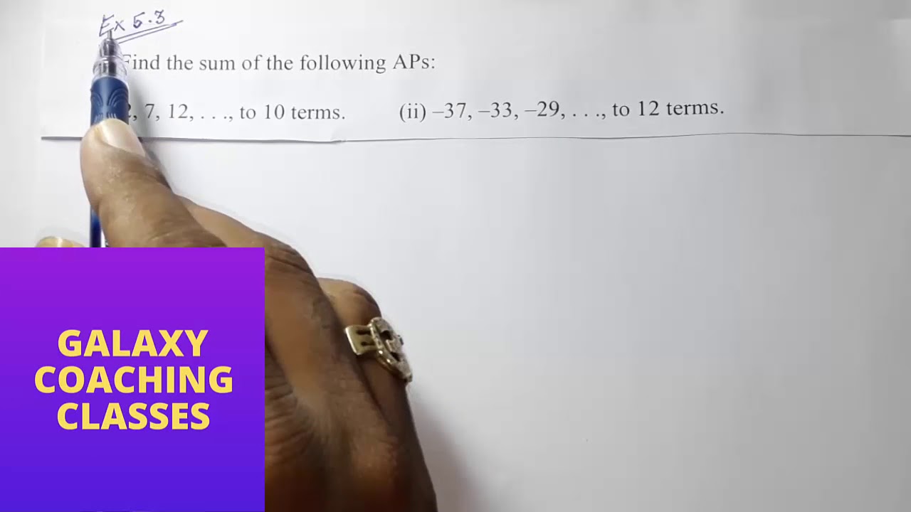 Ex 5.3, Q1, CBSE class 10 Maths chapter 5 Arithmetic progression (AP ...