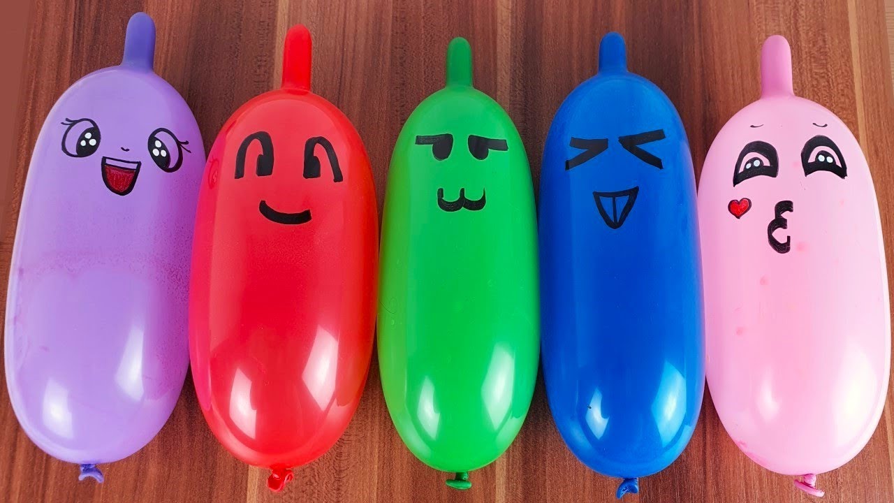 slime-with-funny-balloons-satisfying-making-slime-part-292-youtube