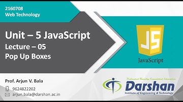 Unit 5: Pop up Boxes in Java Script