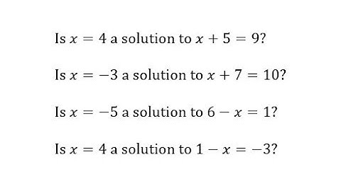 Is a Given Value a Solution to a Basic Linear Equation (One Var)