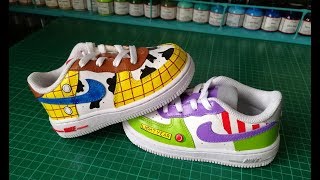 Speed painting chaussures Toy story sur Nike Air Force One - Toy story shoe  custom - YouTube