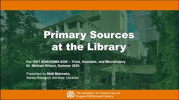 Primary Sources at the Library