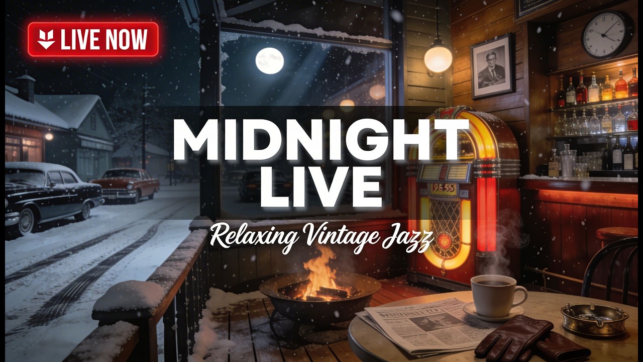 🔴 LIVE NOW – Midnight Nostalgia Jazz 🎷 | Relaxing Vintage Café Session 🌙