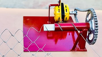 How to make a simple chain link fencing machine using washing machine motor | DIY