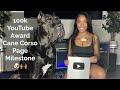100k Subscribers Sliver YouTube Award For Cane Corso Page  🐶❤️#YouTubeCreatorAwards #canecorso