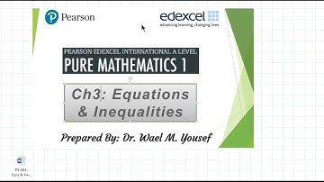 Edexcel IAL MATH P1 - CLASSIFIED - Equations & Inequalities