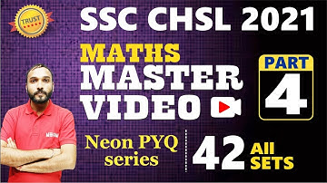 SSC CHSL 2023 || SSC CHSL 2021 Maths ALL 42 Sets Previous Year Questions Best Solutions Part 04