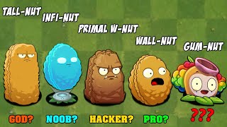 PVZ 2 Compare: 5 NUT Plants (Defensive Only) - Who 'is Best Plant?