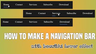 How to make a navigation bar with hover effect - using | HTML and CSS #5