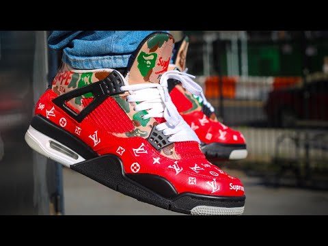 supreme x bape jordan 4