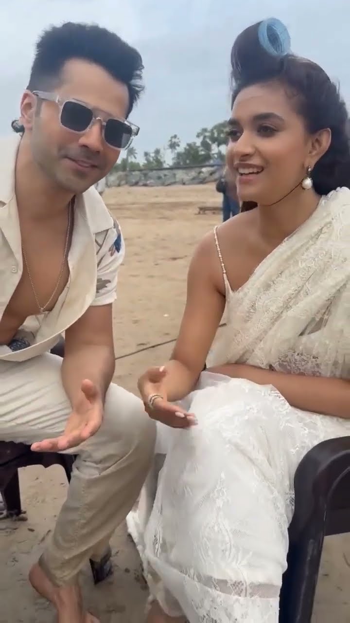 Varun Dhawan seen takes Tamil-Telugu LESSONS from Keerthy Suresh ?  #varundhawan #keerthysuresh