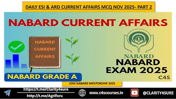 NABARD Grade A Current Affairs | November 2nd Week News | ESI & ARD Focus