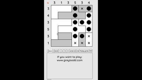 Grey is Odd - Today grids. Solution level 2 6X6 dated 05-26-2024 #logicpuzzles #logicgames  #games