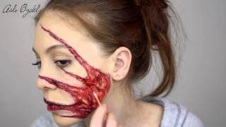 ParÃ§alanmÄ±ÅŸ YÃ¼z   FX Makeup   Ripped Face Makeup  â…  AslÄ± Ã–zdel YT 12/1/2016