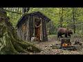 Bushcraft Cabin Build and Overnight in the Woods