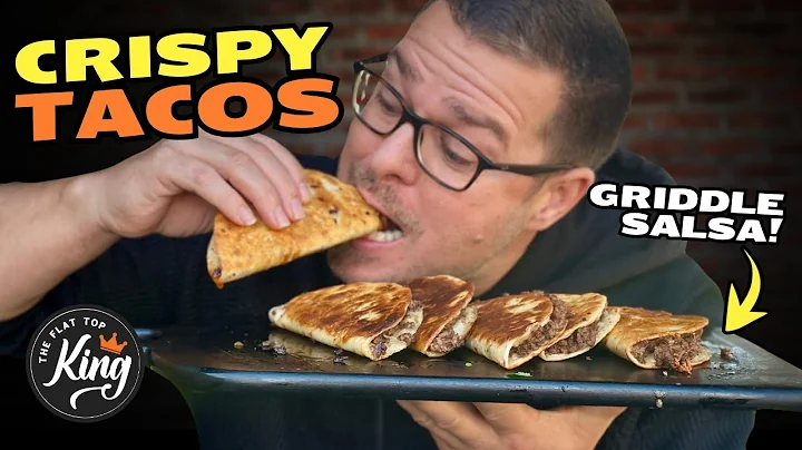 Crispy Ground Beef Tacos on the Griddle - with Quick Homemade Salsa!