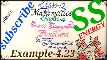 12th Maths |Chapter 4| Example 4.23| Inverse Trigonometric Functions|நேர்மாறு முக்கோணவியல் சார்புகள்
