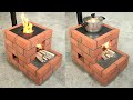 How to build a smokeless wood stove from red bricks, simple but beautiful
