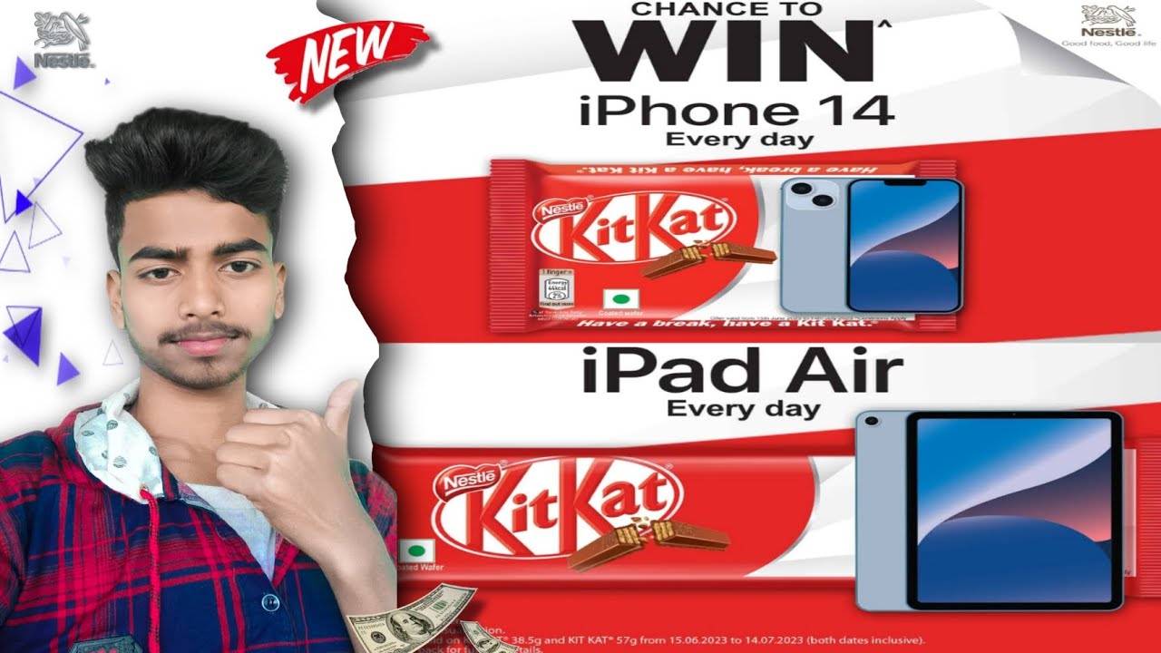 Win Karo! - iPhone 14* & iPad Air* - KitKat New ( Lot. No. To Send SMS)*  Offer Contest.