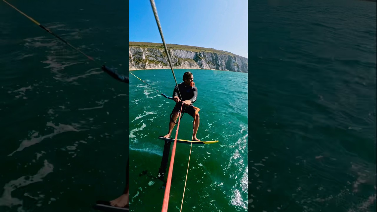 Epic kite foil to the Needles! #courtintheact #kitefoil #foilkite #loyaltothefoil #isleofwight