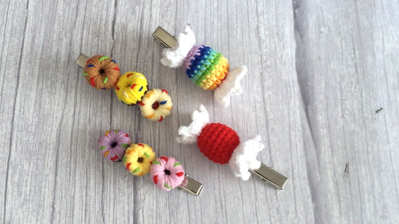 Crochet Donuts and candy hair pins
