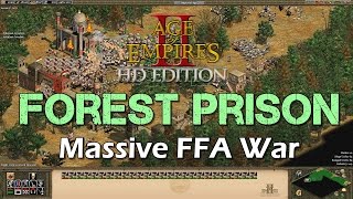 FFA War: Forest Prison - Age of Empires 2 HD Multiplayer - African Kingdoms Custom Scenario - Aztecs