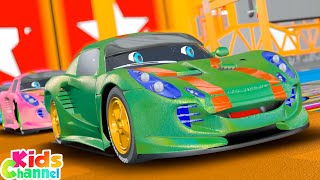 Wheels on the Car Rhyme + More Car Cartoon Video & Baby Songs