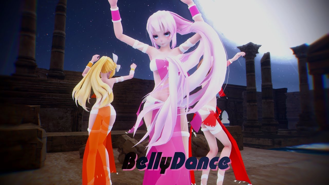 ≡MMD≡ LukaxRinxMeiko - Tsuki To Taiyou No Meguri [Bellydance] [4KUHD60FPS]