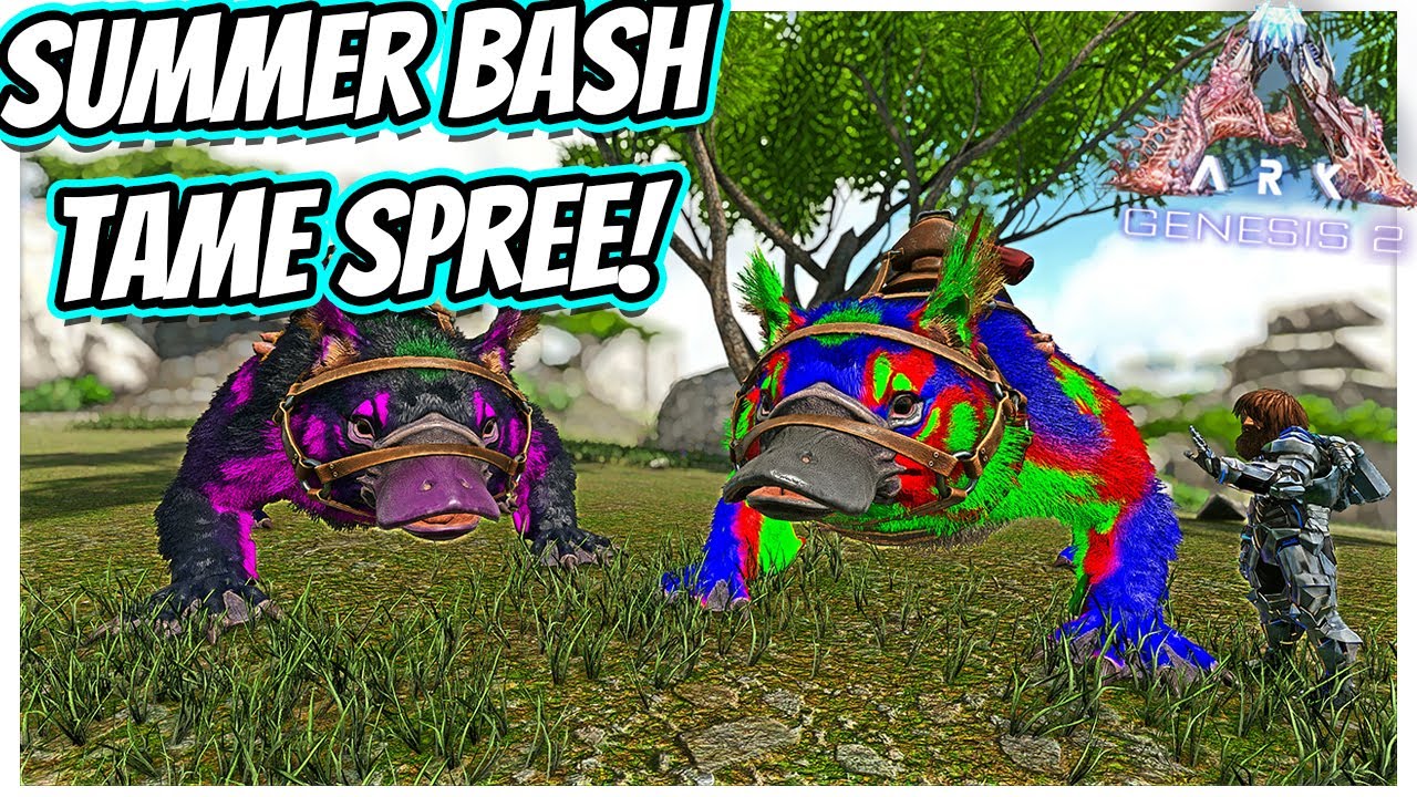 Taming A Bunch Of Summer Bash Colored Maewings And Other Dinos Ark Genesis 2 Ep 244 Youtube