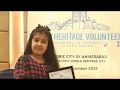 Aarya chavda at world heritage volunteers 2019 ceremony ahmedabad india