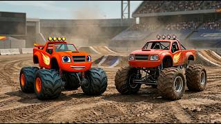 Blaze and Friends Learn Real Monster Trucks