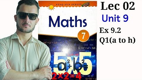 7th maths unit 9 ex 9.2 Q1 part a to h afaq sun series
