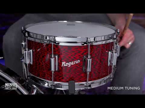 Rogers 14x6.5 Dyna-Sonic Snare Drum with Beavertail Lugs - Red Onyx (37RO)