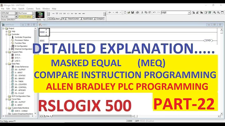 MASKED EQUAL  (MEQ) COMPARE  in RSLOGIX 500 Software PART-22 #ALLENBRADLEY #PLC