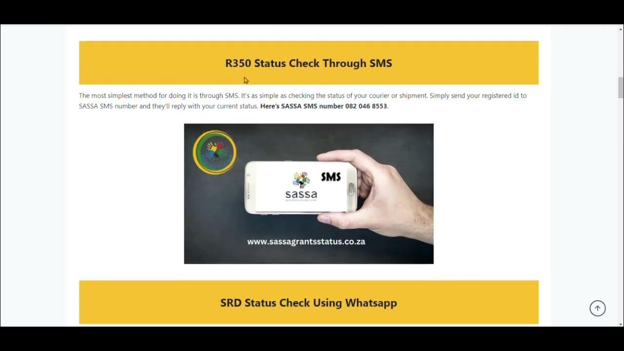 How to SASSA Status Check Online SRD Status Check For R350 SASSA