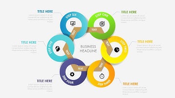 Create 6 Circular Steps with Hexagon shape Infographic Slide in PowerPoint