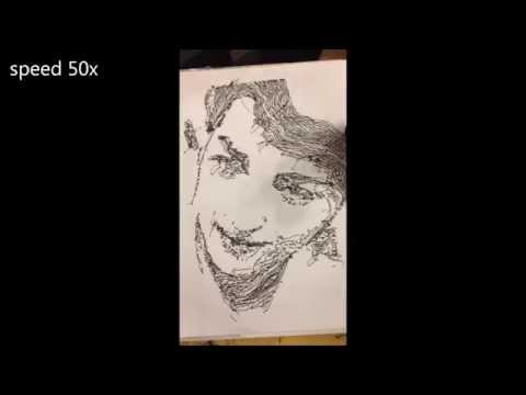 Robot draws portrait